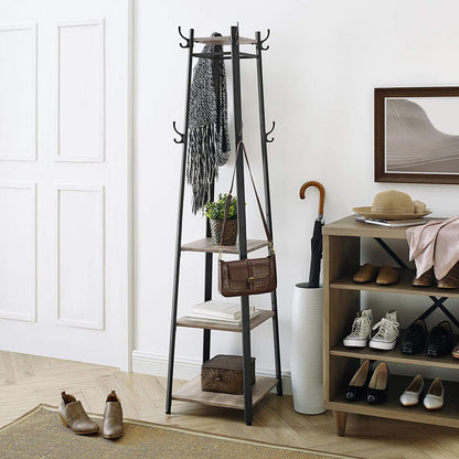 VASAGLE Coat Rack 3 Shelves Greige - Cosy Abode