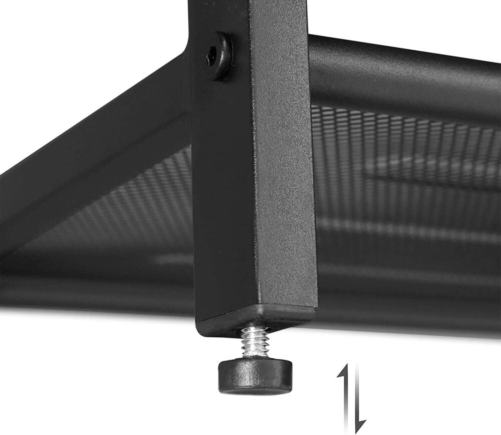 VASAGLE Shoe Bench with Seat Shoe Rack with 2 Mesh Shelves Rustic Brown and Black - Cosy Abode