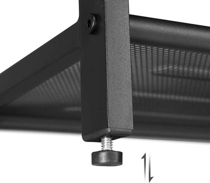 VASAGLE Shoe Bench with Seat Shoe Rack with 2 Mesh Shelves Rustic Brown and Black - Cosy Abode