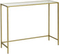 VASAGLE Console Table with Tempered Glass Golden - Cosy Abode
