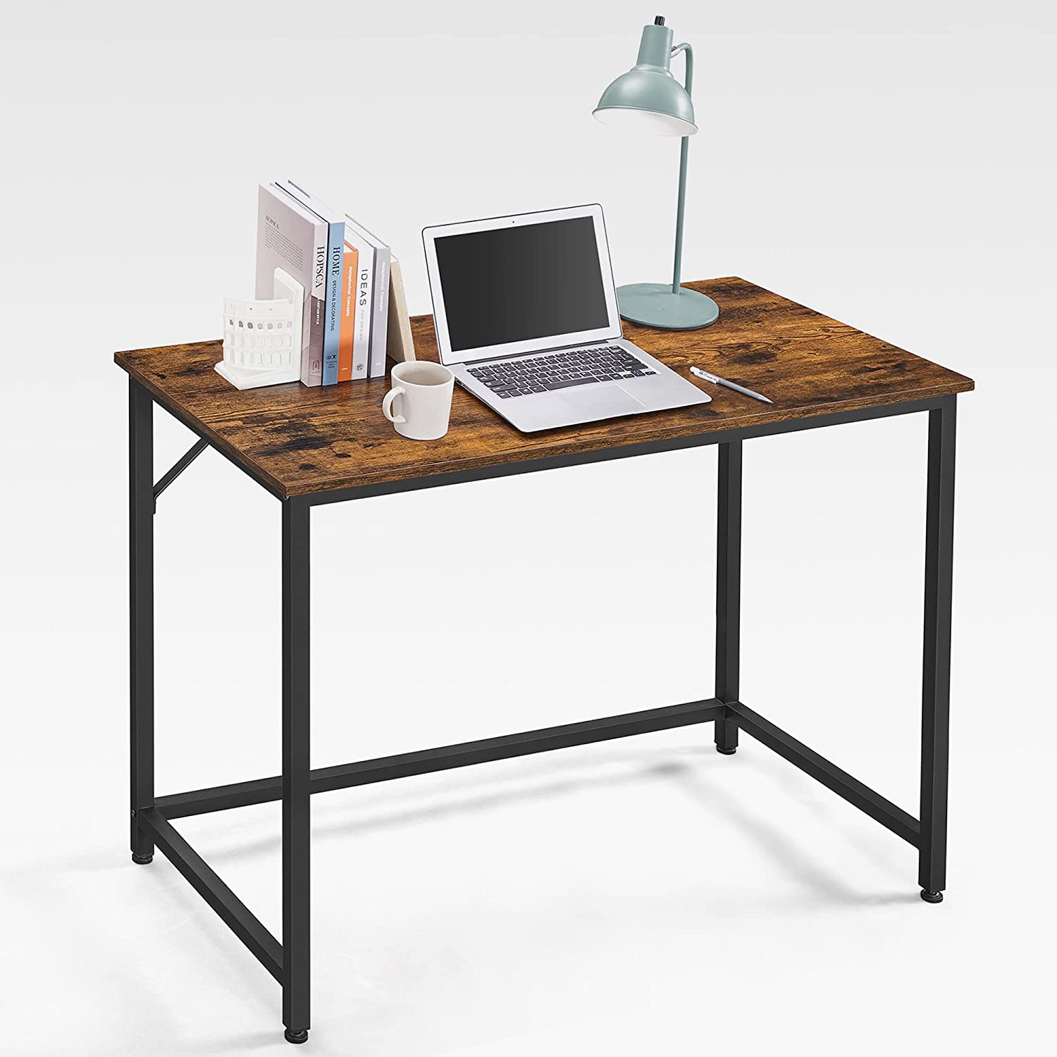 VASAGLE Computer Desk Rustic Brown and Black - Cosy Abode