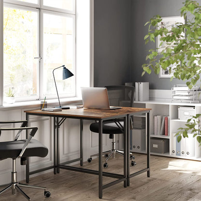 VASAGLE Computer Desk Rustic Brown and Black - Cosy Abode