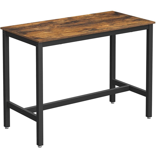 VASAGLE Bar Table with Solid Metal Frame - Wood Look - Cosy Abode