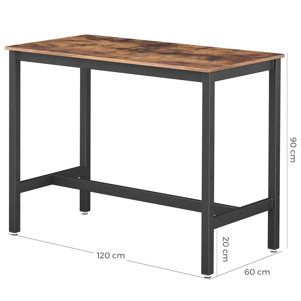VASAGLE Bar Table with Solid Metal Frame - Wood Look - Cosy Abode