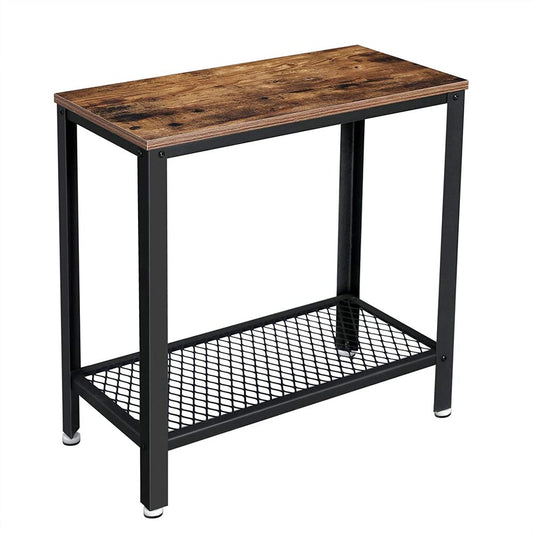 VASAGLE Industrial Side Table Rustic Brown - Cosy Abode