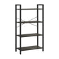 VASAGLE 4-Tier Bookshelf Storage Rack with Steel Frame- Charcoal Grey and Black - Cosy Abode