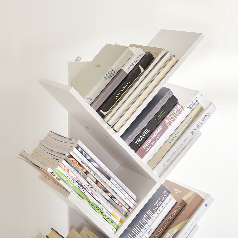 VASAGLE Tree Bookshelf 8 Tier White - Cosy Abode