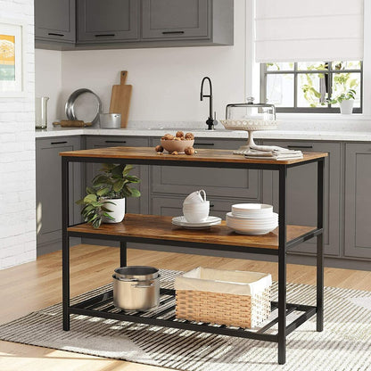 VASAGLE Kitchen Shelf Rustic Brown and Black - Cosy Abode