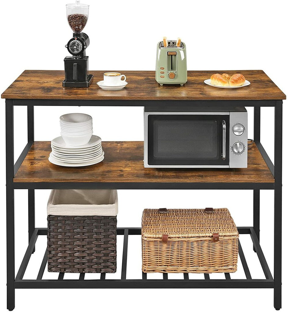 VASAGLE Kitchen Shelf Rustic Brown and Black - Cosy Abode