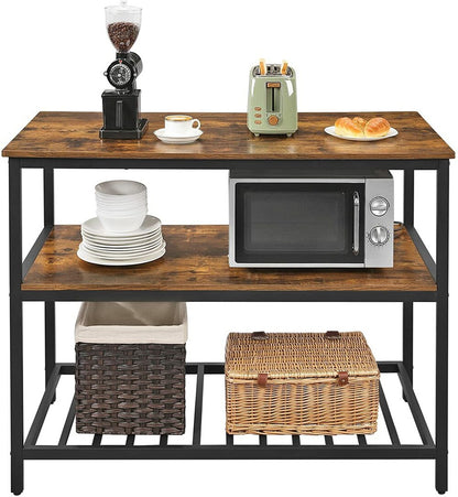 VASAGLE Kitchen Shelf Rustic Brown and Black - Cosy Abode