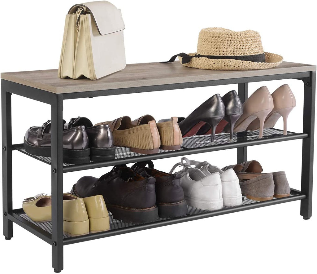 VASAGLE Shoe Rack 3 Tier Greige - Cosy Abode