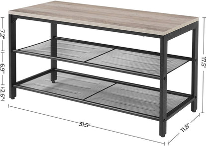 VASAGLE Shoe Rack 3 Tier Greige - Cosy Abode