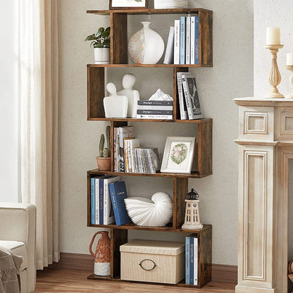 VASAGLE 5-Tier Bookshelf Display Shelf - Rustic Brown - Cosy Abode