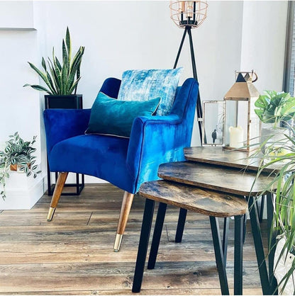 VASAGLE Nesting Coffee Table Set of 3 Rustic Brown and Black - Cosy Abode