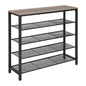 VASAGLE INDESTIC Shoe Rack Organizer with 4 Mesh Shelves Industrial Greige and Black - Cosy Abode
