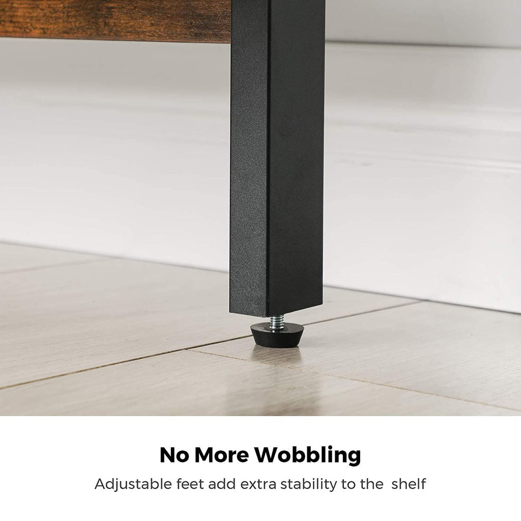 VASAGLE Ladder Shelf 4-Tier Home Office Bookshelf Metal Frame Industrial Rustic Brown and Black - Cosy Abode