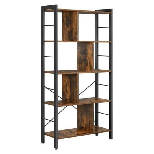 VASAGLE Bookshelf Rustic Brown and Black - Cosy Abode