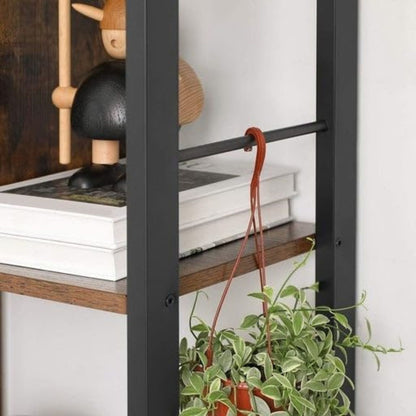 VASAGLE Bookshelf Rustic Brown and Black - Cosy Abode
