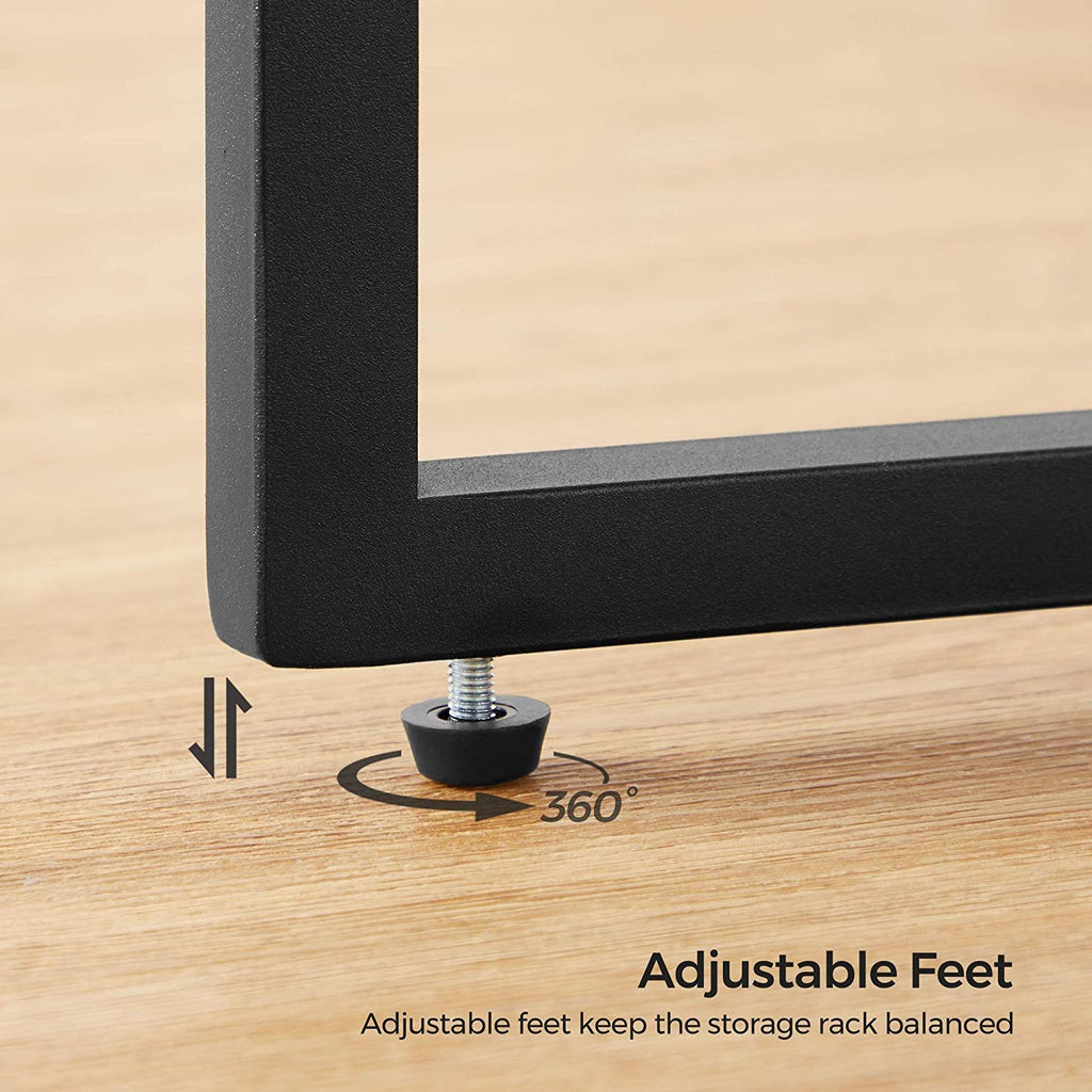 VASAGLE Set of 2 Coffee Tables with Raised Edges Nesting Tables Industrial Rustic Brown and Black - Cosy Abode