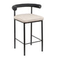 Sarantino Cedric Bar Stool W/ High-density Foam Upholstered In PU Leather Sturdy Iron Frame In Black And Beige - Cosy Abode