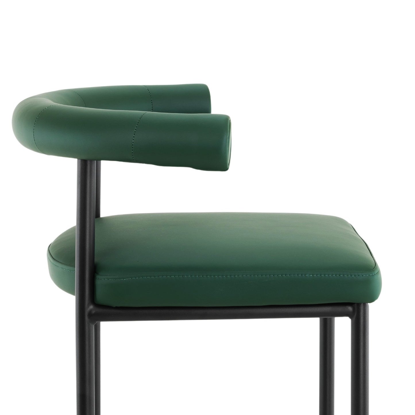 Sarantino Cedric Bar Stool W/ High-density Foam Upholstered In Pu Leather Sturdy Iron Frame Green - Cosy Abode