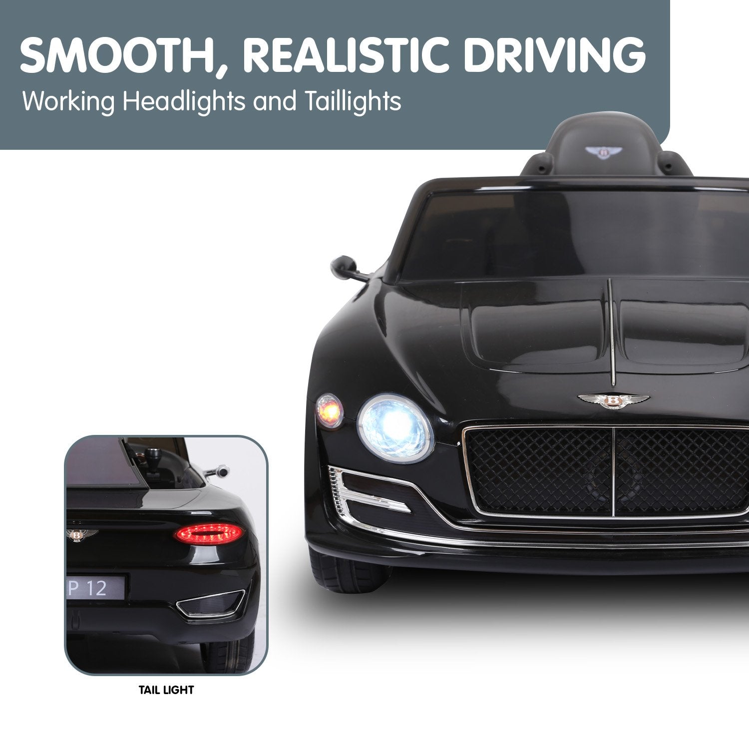 Kahuna Bentley Exp 12 Licensed Speed 6E Electric Kids Ride On Car Black - Cosy Abode