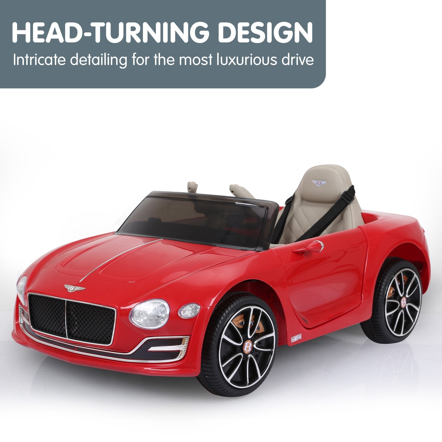 Kahuna Bentley Exp 12 Speed 6E Licensed Kids Ride On Electric Car Remote Control - Red - Cosy Abode