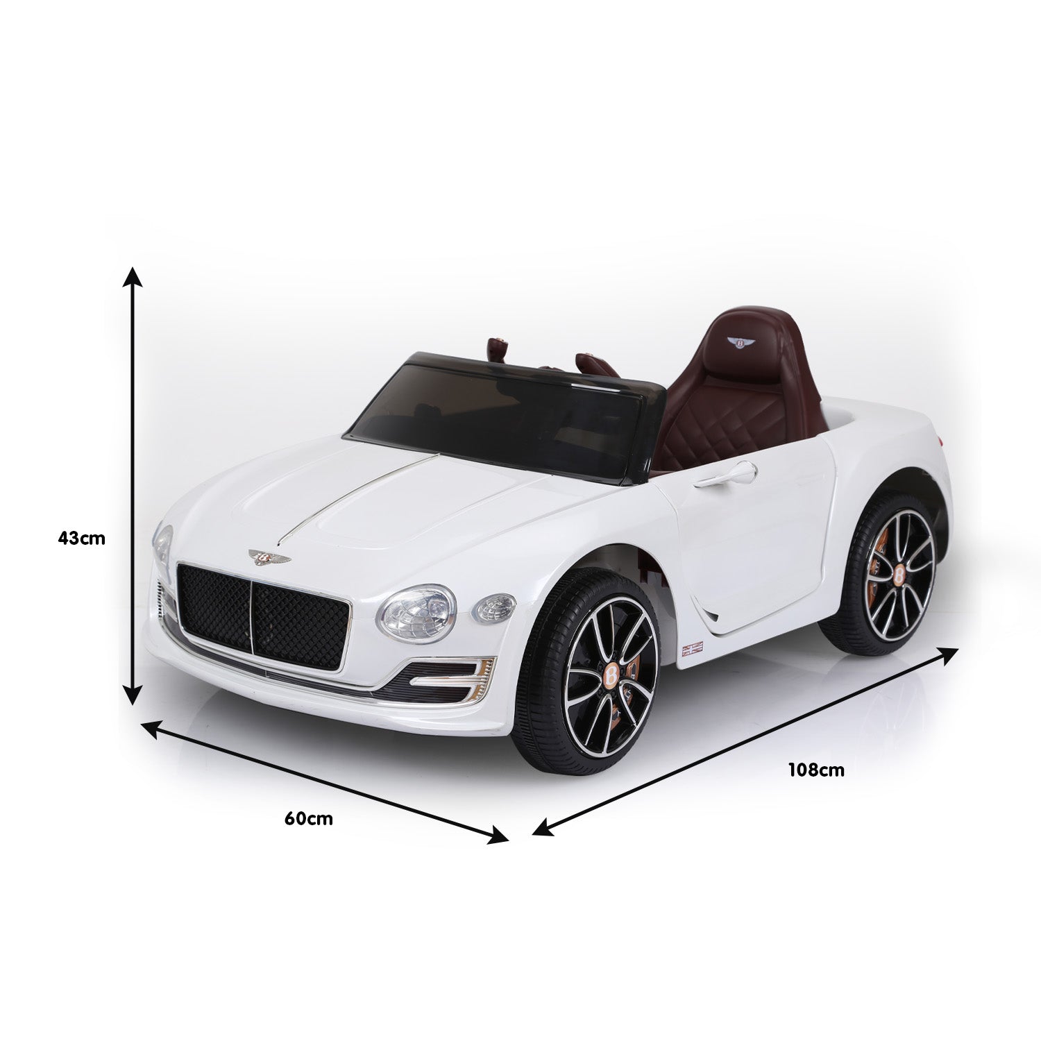 Kahuna Bentley Exp 12 Speed 6E Licensed Kids Ride On Electric Car Remote Control - White - Cosy Abode