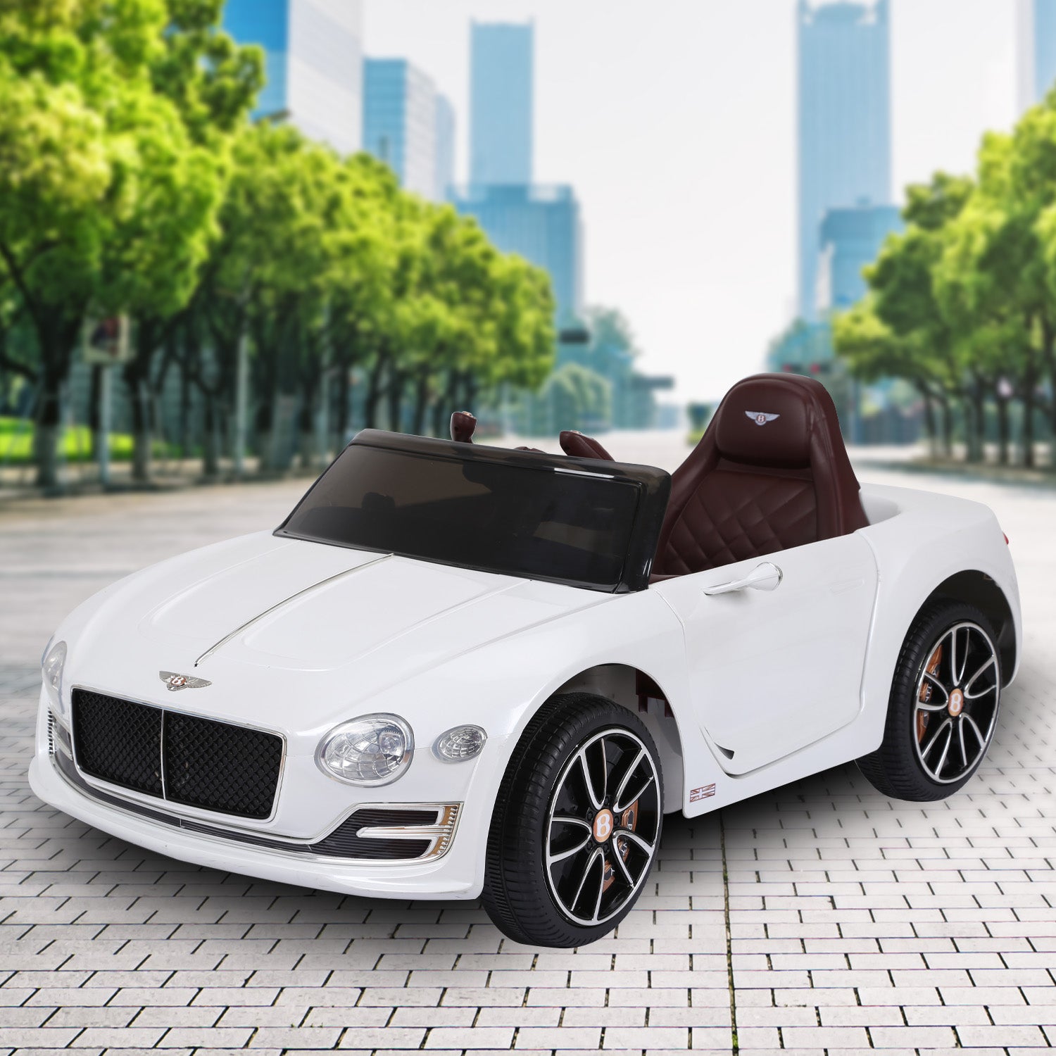 Kahuna Bentley Exp 12 Speed 6E Licensed Kids Ride On Electric Car Remote Control - White - Cosy Abode