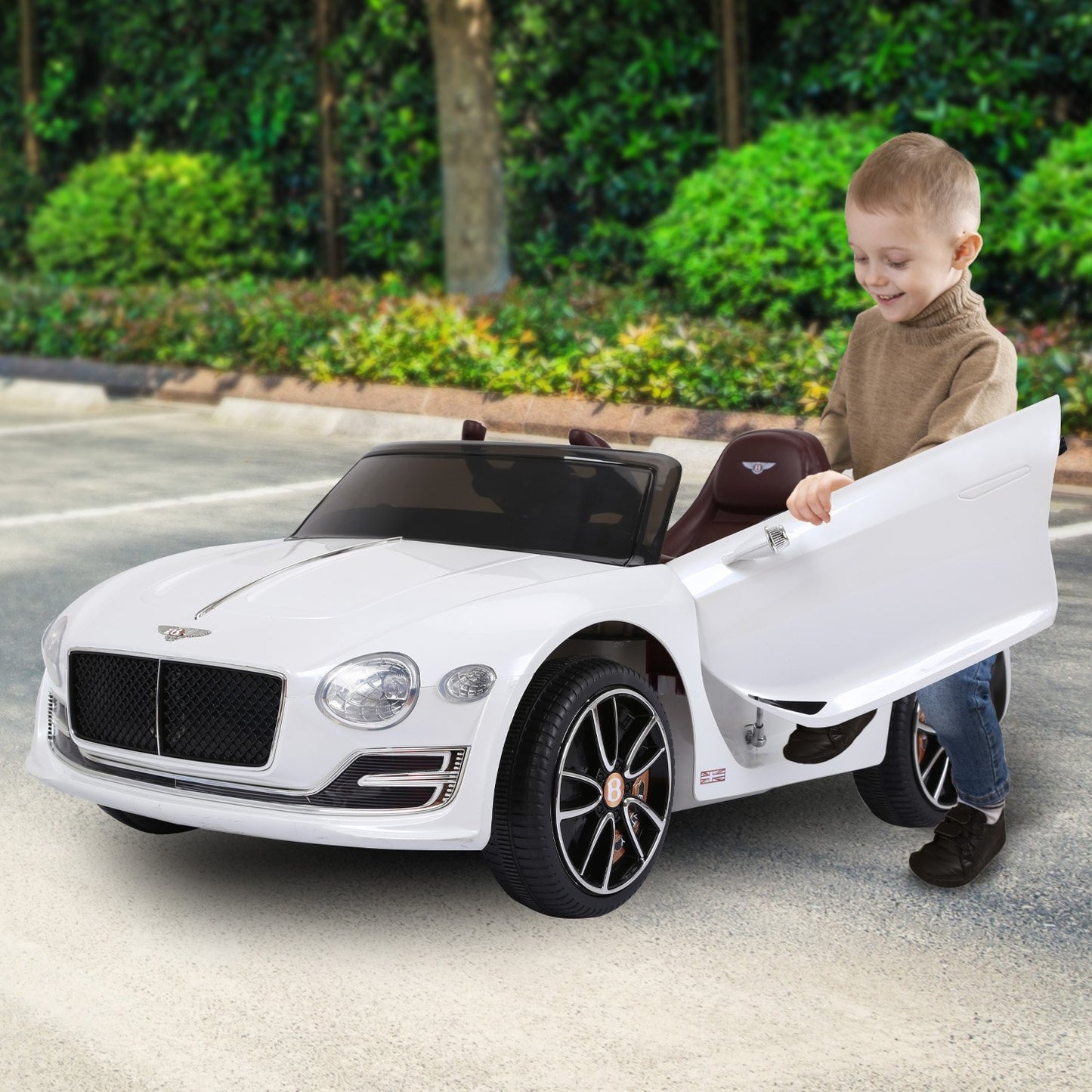 Kahuna Bentley Exp 12 Speed 6E Licensed Kids Ride On Electric Car Remote Control - White - Cosy Abode