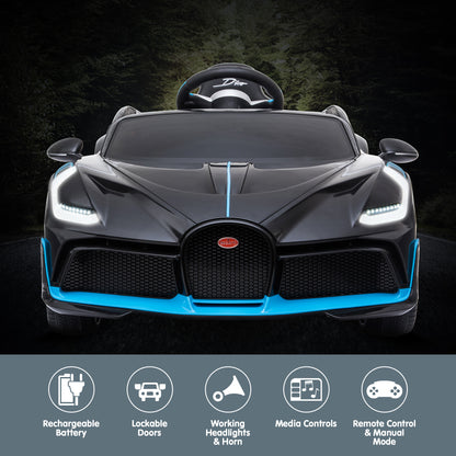Kahuna Licensed Bugatti Divo Kids Electric Ride On Car - Black - Cosy Abode
