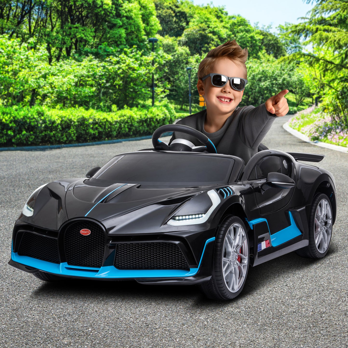 Kahuna Licensed Bugatti Divo Kids Electric Ride On Car - Black - Cosy Abode