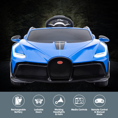 Kahuna Licensed Bugatti Divo Kids Electric Ride On Car - Blue - Cosy Abode