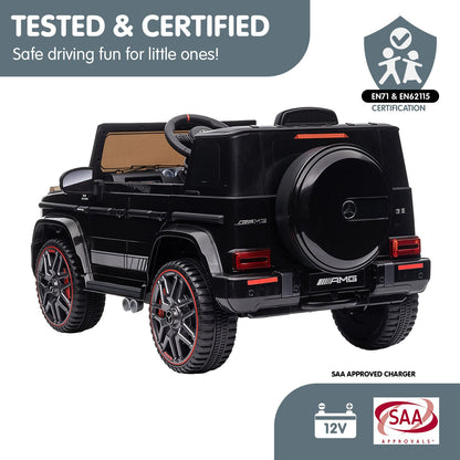 Kahuna Mercedes Benz AMG G63 Licensed Kids Ride On Electric Car Remote Control - Black - Cosy Abode