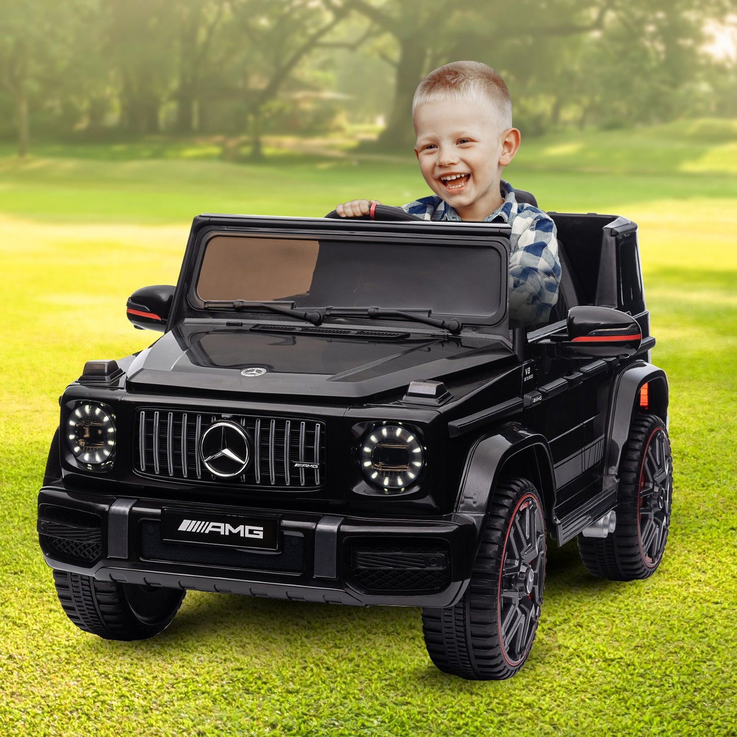 Kahuna Mercedes Benz AMG G63 Licensed Kids Ride On Electric Car Remote Control - Black - Cosy Abode