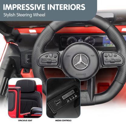 Kahuna Mercedes Benz AMG G63 Licensed Kids Ride On Electric Car Remote Control - Red - Cosy Abode