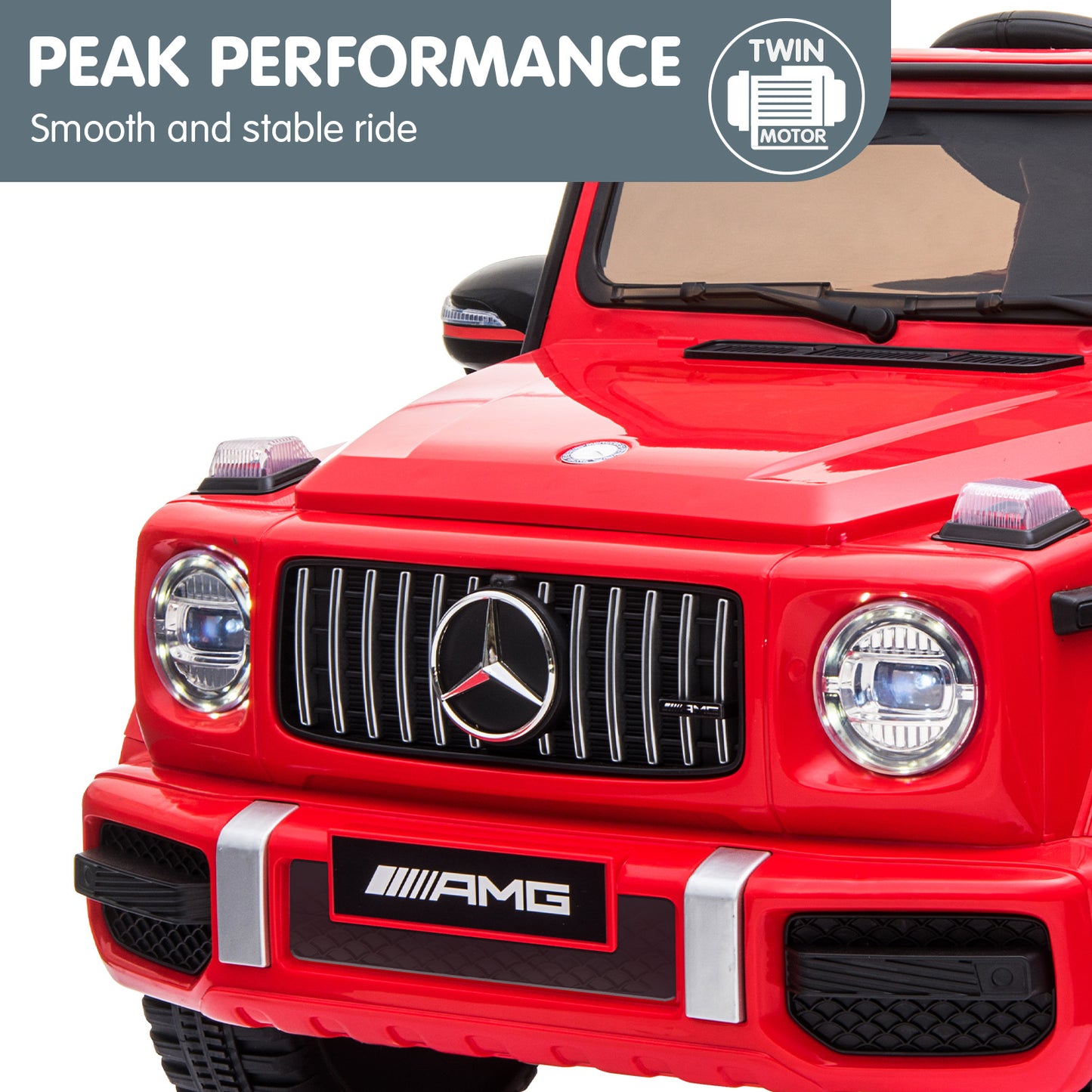 Kahuna Mercedes Benz AMG G63 Licensed Kids Ride On Electric Car Remote Control - Red - Cosy Abode