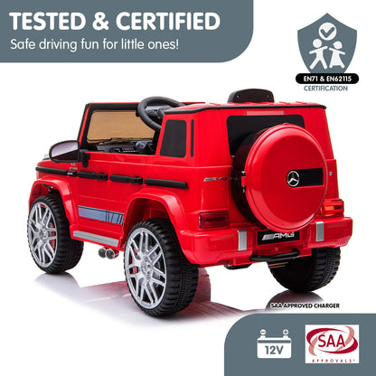 Kahuna Mercedes Benz AMG G63 Licensed Kids Ride On Electric Car Remote Control - Red - Cosy Abode