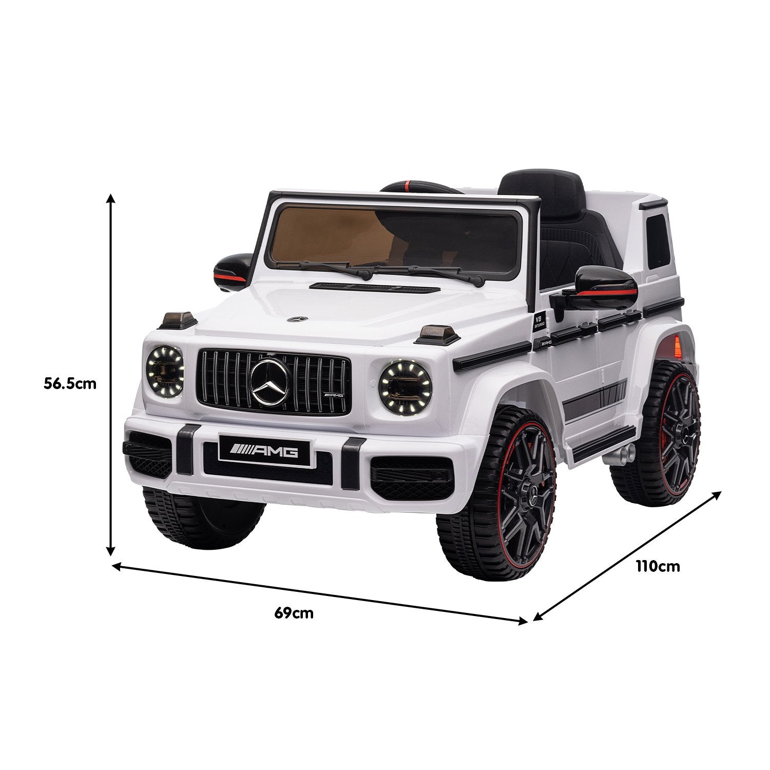 Kahuna Mercedes Benz AMG G63 Licensed Kids Ride On Electric Car Remote Control - White - Cosy Abode