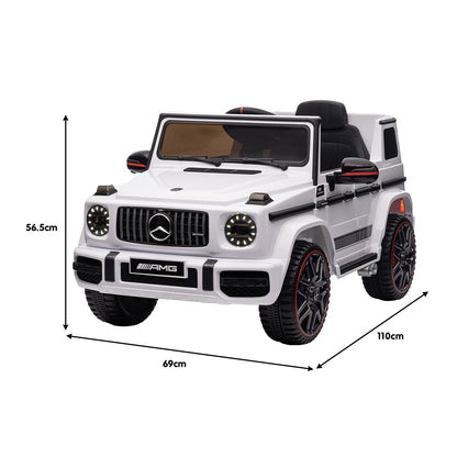 Kahuna Mercedes Benz AMG G63 Licensed Kids Ride On Electric Car Remote Control - White - Cosy Abode