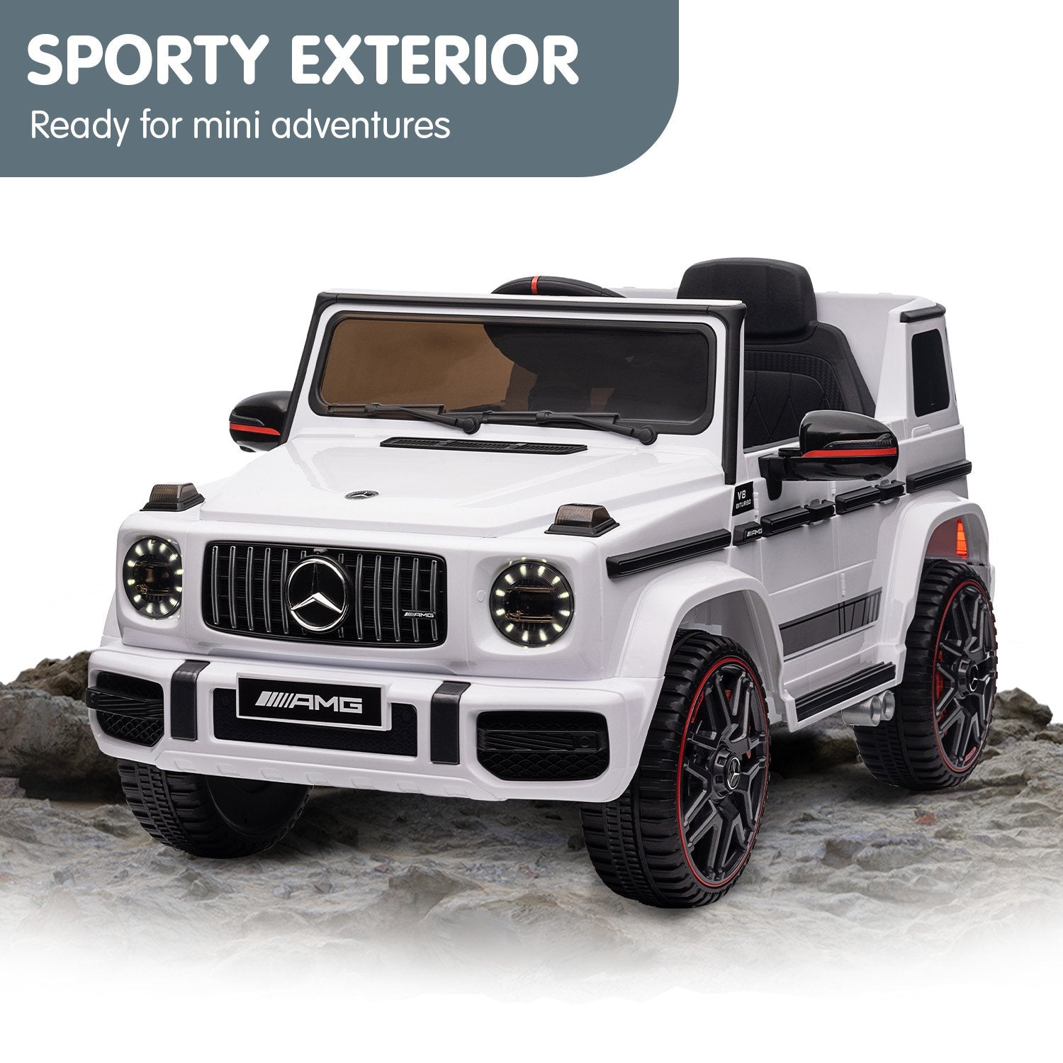 Kahuna Mercedes Benz AMG G63 Licensed Kids Ride On Electric Car Remote Control - White - Cosy Abode
