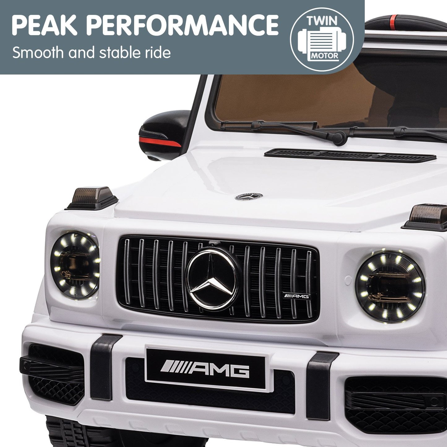Kahuna Mercedes Benz AMG G63 Licensed Kids Ride On Electric Car Remote Control - White - Cosy Abode