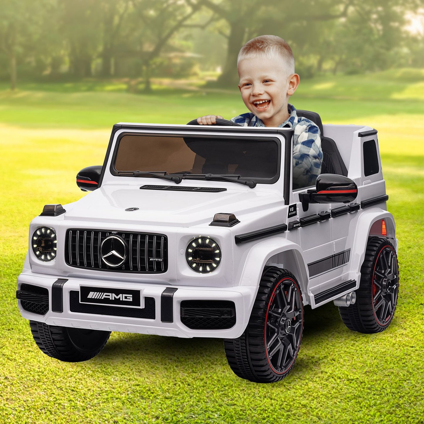 Kahuna Mercedes Benz AMG G63 Licensed Kids Ride On Electric Car Remote Control - White - Cosy Abode