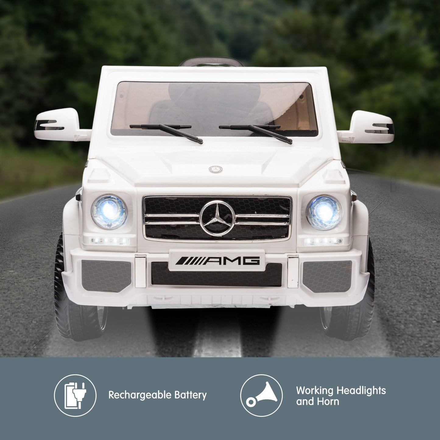 Kahuna Mercedes Benz AMG G65 Licensed Kids Ride On Electric Car Remote Control - White - Cosy Abode