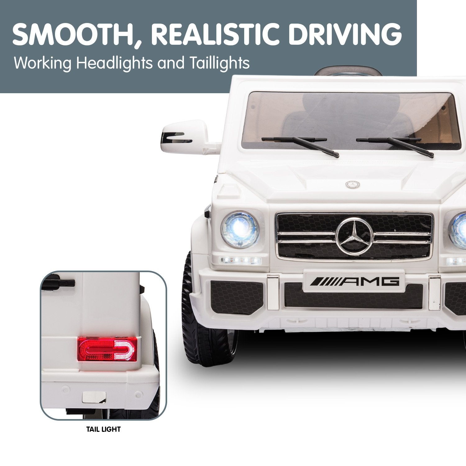 Kahuna Mercedes Benz AMG G65 Licensed Kids Ride On Electric Car Remote Control - White - Cosy Abode