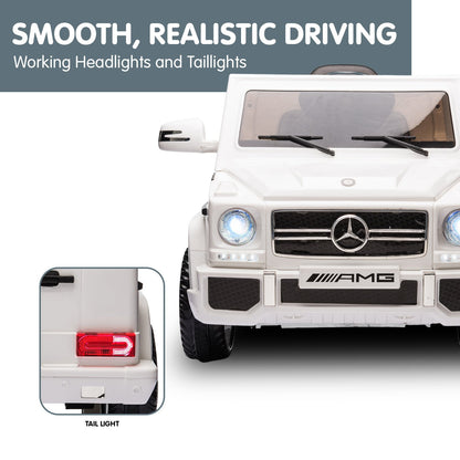 Kahuna Mercedes Benz AMG G65 Licensed Kids Ride On Electric Car Remote Control - White - Cosy Abode