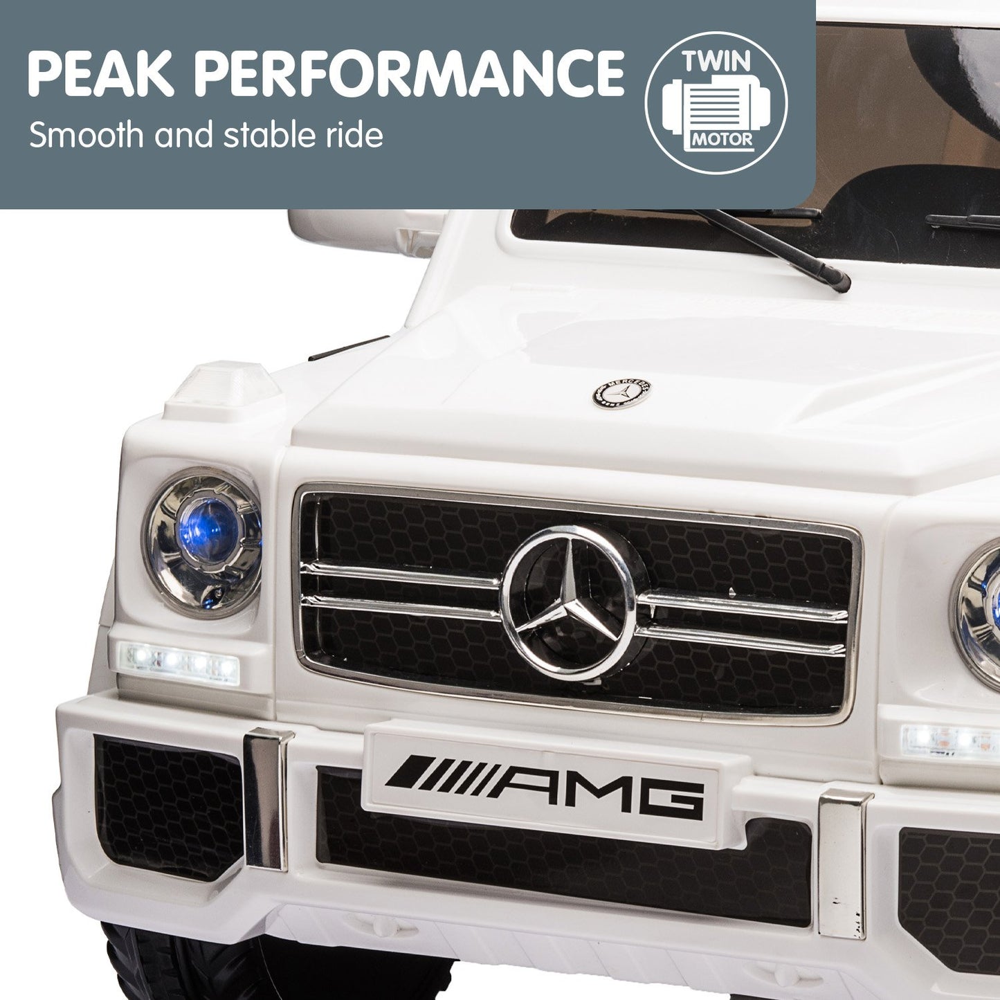 Kahuna Mercedes Benz AMG G65 Licensed Kids Ride On Electric Car Remote Control - White - Cosy Abode