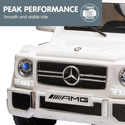 Kahuna Mercedes Benz AMG G65 Licensed Kids Ride On Electric Car Remote Control - White - Cosy Abode