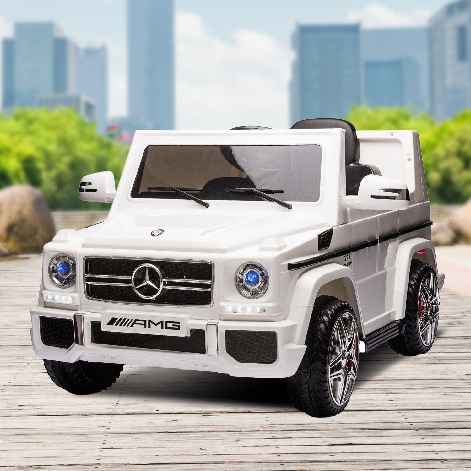 Kahuna Mercedes Benz AMG G65 Licensed Kids Ride On Electric Car Remote Control - White - Cosy Abode