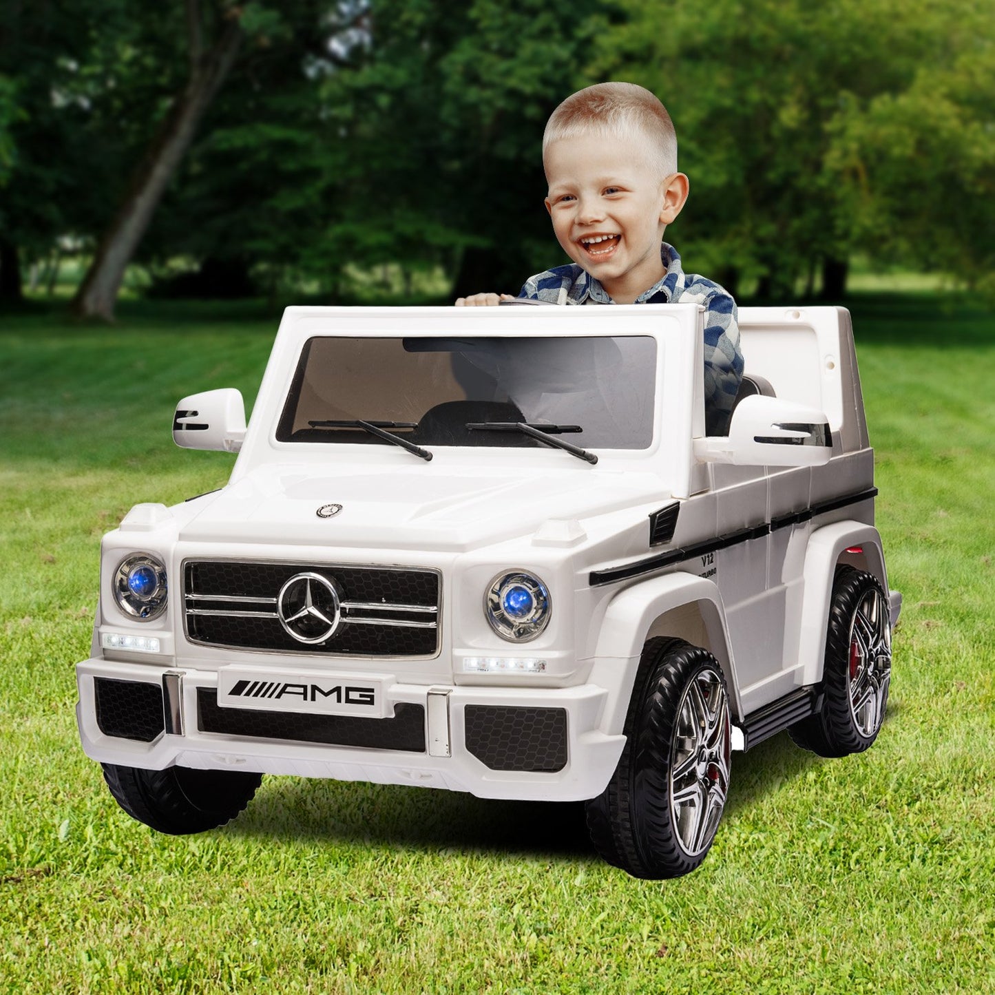 Kahuna Mercedes Benz AMG G65 Licensed Kids Ride On Electric Car Remote Control - White - Cosy Abode